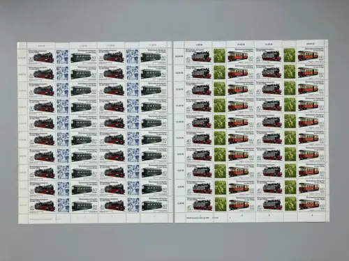 2864-2867 Eisenbahn 1984, 2 ZD-Bögen kpl., **