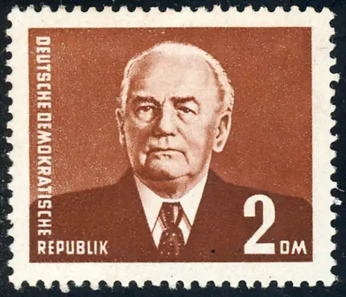 623 Pieck 2 DM mit Wasserzeichen 3 Kreuzblumen, postfrisch **