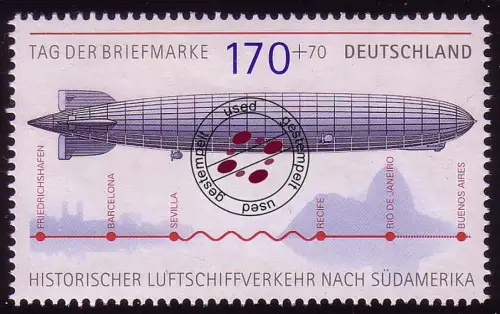 2589 Tag der Briefmarke Graf Zeppelin aus Block 69, gestempelt O