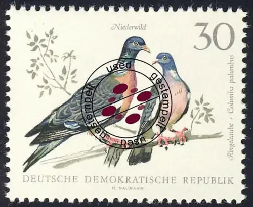 1361 Niederwild Ringeltauben 30 Pf O gestempelt