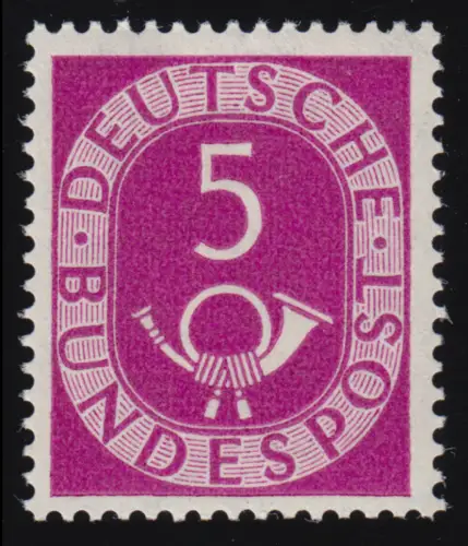 125 Posthorn 5 Pf, postfrisch **