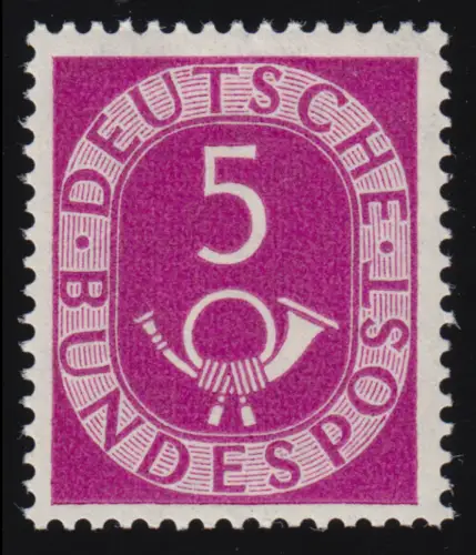 125 Posthorn 5 Pf, postfrisch **