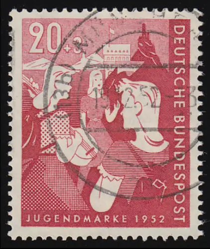 154 Bundesjugendplan 20+3 Pf O gestempelt