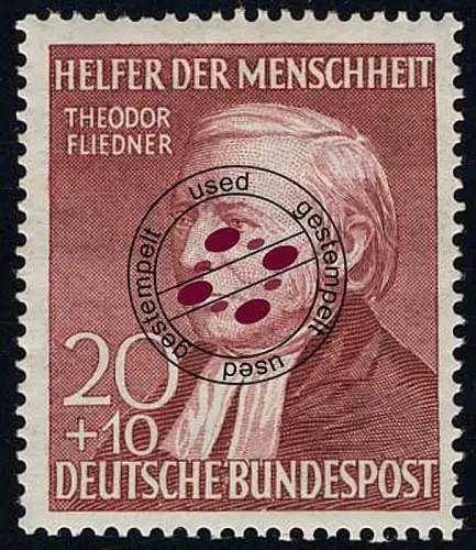 158 Theodor Fliedner 20+10 Pf, gestempelt O