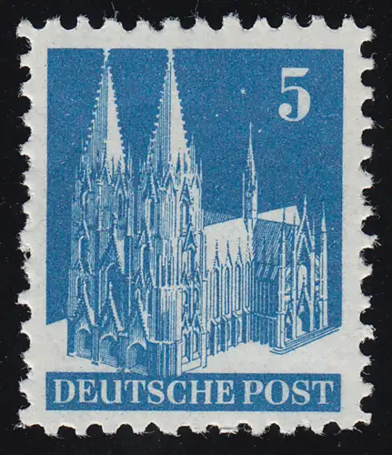 Bizone 75I WB Bauten 5 Pf., blau, weit **