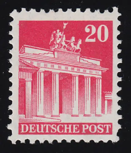 Bizone 85 WF Bauten 20 Pf., rot, weit **