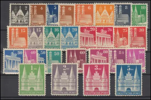 73-100I Bautenserie, weit gezähnt, Satz 28 Werte komplett **