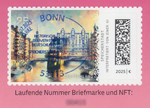 132d Markenheftchen PINK mit 3917 Speicherstadt Hamburg, EV-O BONN 3.7.2025