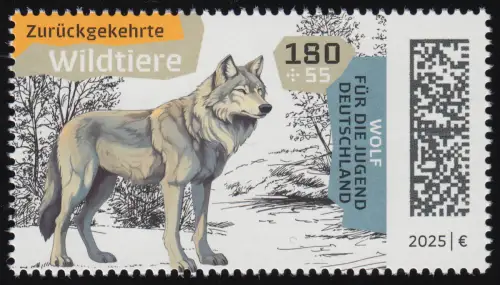 3920 Jugend 2025 zurückgekehrte Wildtiere - Wolf, postfrisch **