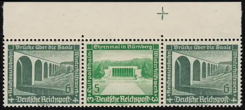 W 122 Bauten Zusammendruck Oberrand mit Passerkreuz, postfrisch **