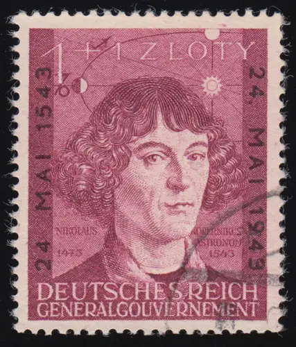 Generalgouvernement 104II Kopernikus - PLF fehlender Punkt, gestempelt O