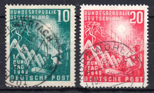 111-112 Bundestag - Satz zeitgerecht gestempelt O, Ort und Datum lesbar 