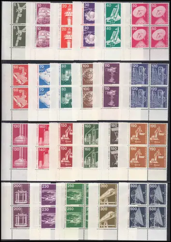 846 ff IuT 23 Werte, Eckrand-Viererblöcke u.l., kompletter Satz postfrisch **