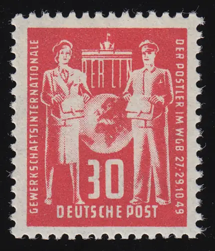 244 Post 30 Pf. mit PLF weißer Fleck auf dem Revers der Postbotin, postfrisch **