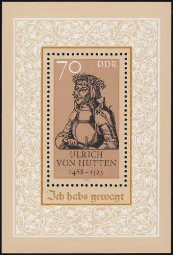 Block 93 Ulrich von Hutten Überformat 56x82 mm, postfrisch **