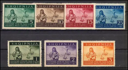 Albanien 15-21 Kriegsopfer-Hilfe (7 Werte) kpl., sauber postfrisch **