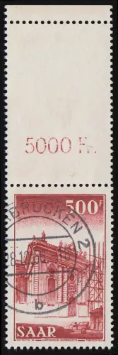 337 Ludwigskirche 500 Fr., OR-Markenfeld, echt zeitgerecht O Saarbrücken 2 - b