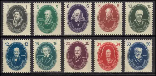 261-270 Akademie der Wissenschaften, Satz postfrisch ** - alle geprüft Schönherr