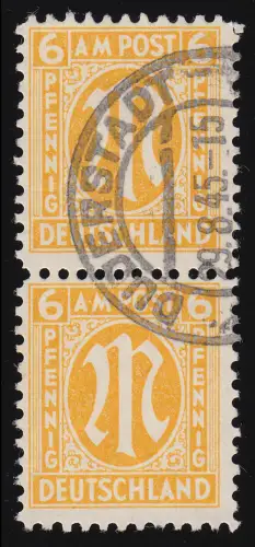 20Axa AM-Post 6 Pf. seltene Erstauflage, Paar gestempelt, Befund Hettler BPP