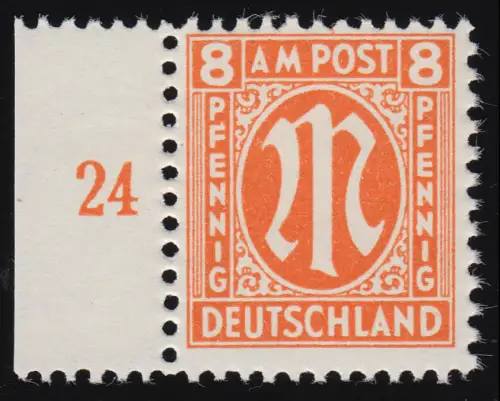 21Cz AM-Post 8 Pf seltene Zähnungsvariante, Feld 71, ** Befund Koch VP