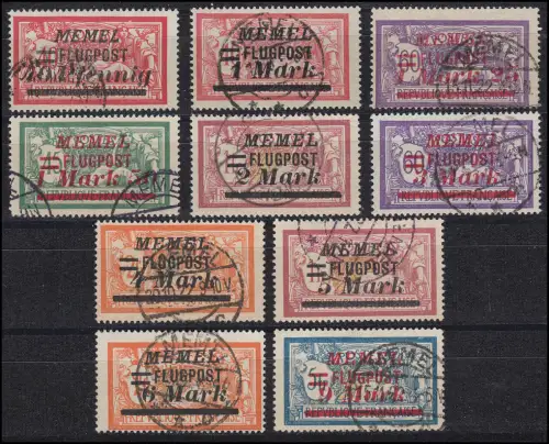 98 - 107 Flugpostmarken III komplett, saubere gute Zähnung, zeitgerecht O