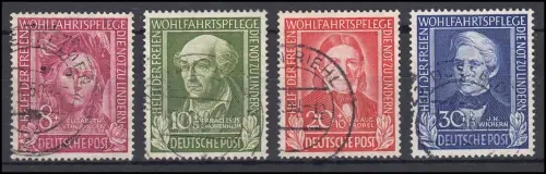 117-120 Wofa Helfer der Menschheit 1949 - Satz zeitgerecht lesbar gestempelt O
