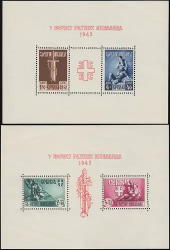 Dt. Besetzung Serbien Bl. 3 und 4 Kriegsinvaliden, postfrisch **