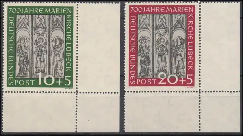 139-140 Marienkirche - Satz Ecken unten rechts, ungefaltet postfrisch **