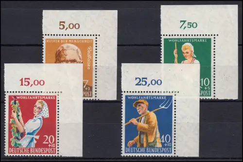 297-300 Wofa 1958 Landwirtschaft einheitliche Ecken oben rechts, ungefaltet **