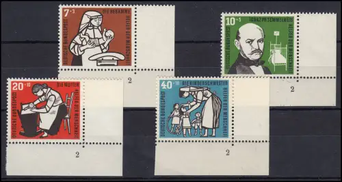 243-246 Wofa 1956 Kinderpflege - Satz einheitliche Ecken mit FN 2, ungefaltet **