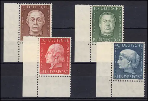 200-203 Wohlfahrt 1954, Satz Ecken unten links, ungefaltet postfrisch **