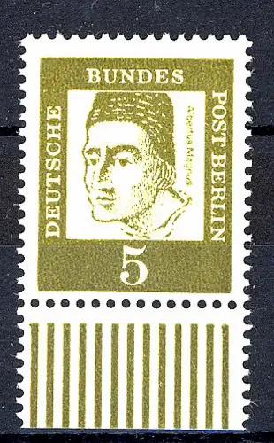 199 Bed. Deutsche 5 Pf Unterrand ** postfrisch