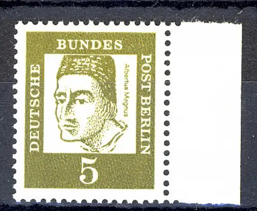 199 Bed. Deutsche 5 Pf Seitenrand re. ** postfrisch