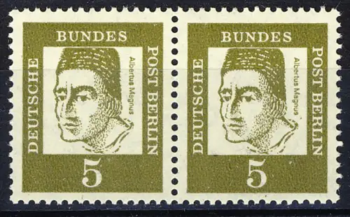 199 Bed. Deutsche 5 Pf waag. Paar ** postfrisch