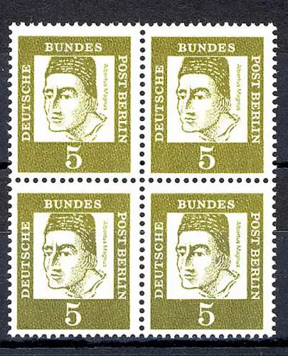 199 Bed. Deutsche 5 Pf Viererblock ** postfrisch