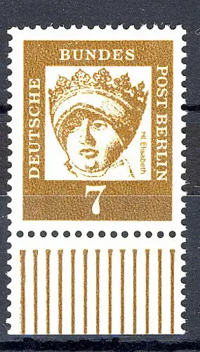 200 Bed. Deutsche 7 Pf Unterrand ** postfrisch