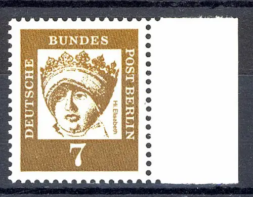 200 Bed. Deutsche 7 Pf Seitenrand re. ** postfrisch