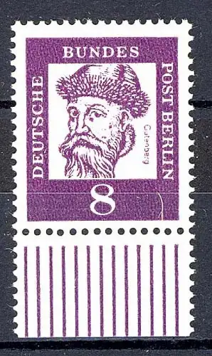 201 Bed. Deutsche 8 Pf Unterrand ** postfrisch