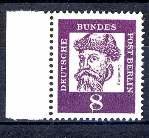 201 Bed. Deutsche 8 Pf Seitenrand li. ** postfrisch