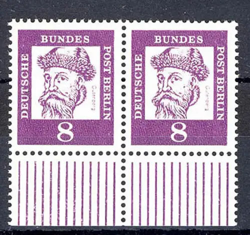 201 Bed. Deutsche 8 Pf Paar UR ** postfrisch