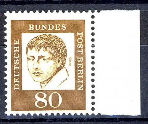 211 Bed. Deutsche 80 Pf Seitenrand re. ** postfrisch