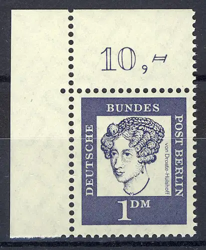 212 Bed. Deutsche 1 DM Ecke ol ** postfrisch