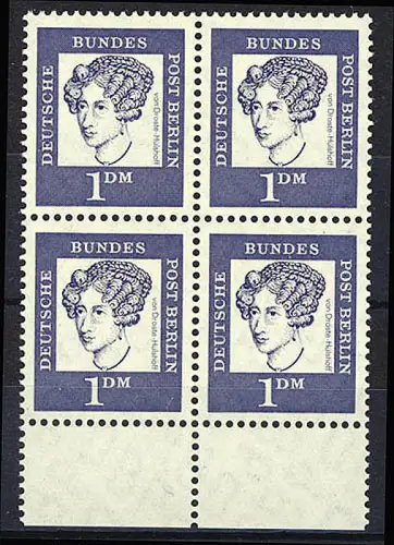 212 Bed. Deutsche 1 DM UR-Viererbl. ** postfrisch