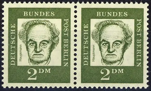 213 Bed. Deutsche 2 DM waag. Paar ** postfrisch