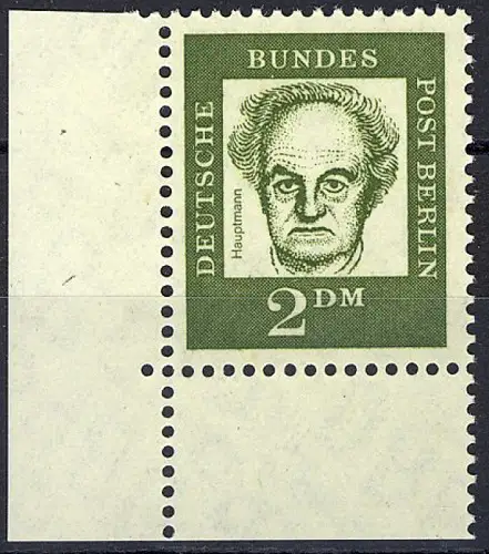 213 Bed. Deutsche 2 DM Ecke ul ** postfrisch