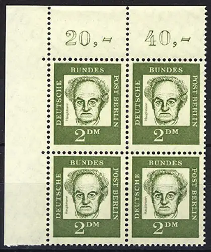 213 Bed. Deutsche 2 DM Eck-Vbl. ol ** postfrisch