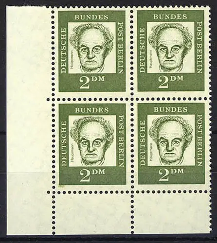 213 Bed. Deutsche 2 DM Eck-Vbl. ul ** postfrisch