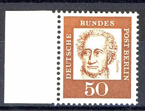 208 Bed. Deutsche 50 Pf Seitenrand li. ** postfrisch