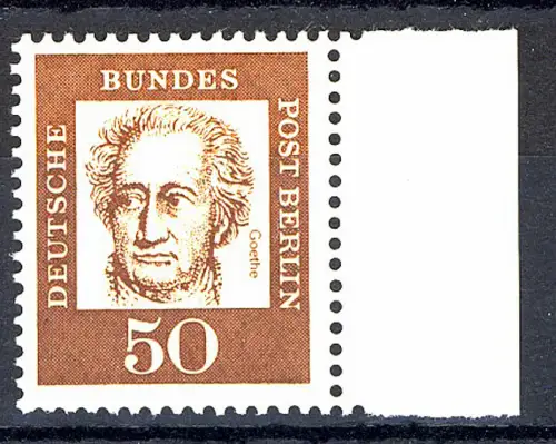 208 Bed. Deutsche 50 Pf Seitenrand re. ** postfrisch