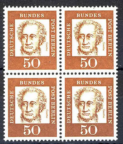 208 Bed. Deutsche 50 Pf Viererblock ** postfrisch